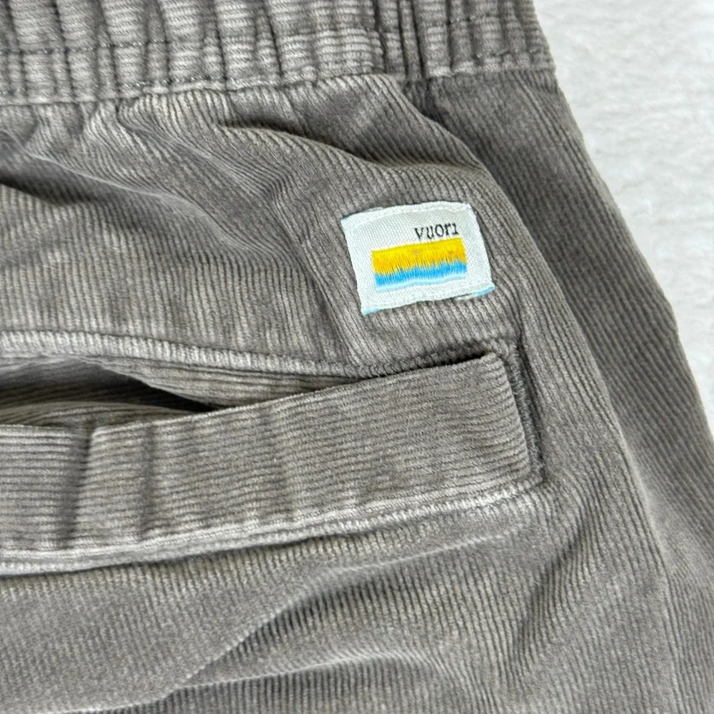Vuori Mens Corduroy Jogger Pants Charcoal Gray Elastic Waist Drawstring M